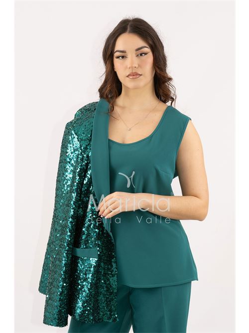 Completo in paiette tailleur  3 pezzi MARICLA ELEGANCE | JC35273VERDE